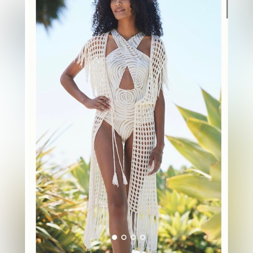 Anthropologie Crochet Cover Up Kaftan